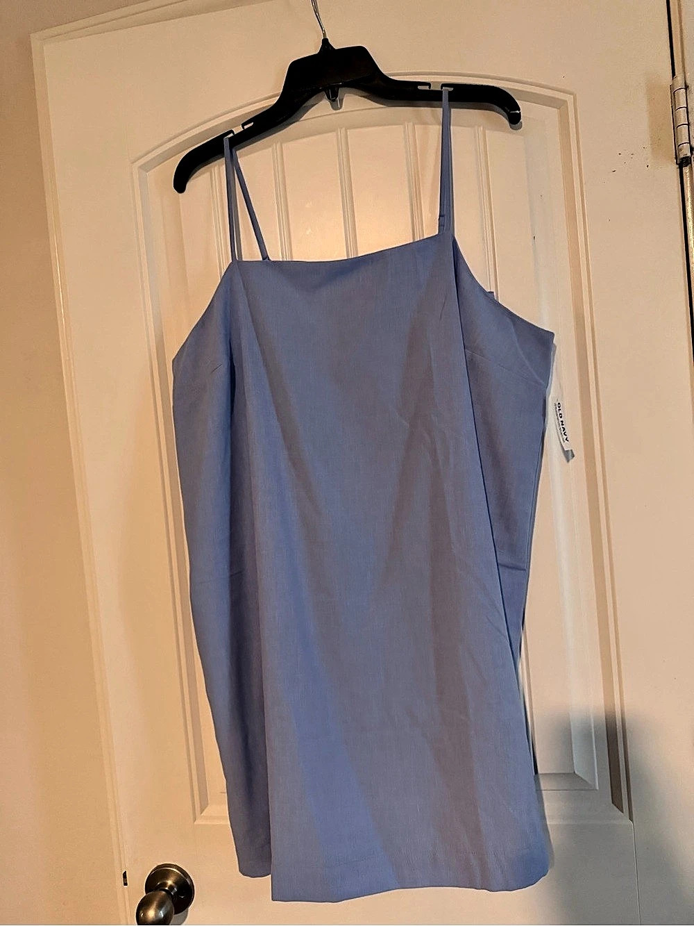 Old Navy Sleeveless Square-Neck Linen-Blend Mini Dress Blue XL